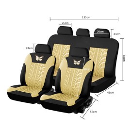 Arc Indentation Butterfly Universal Auto Seat Cover Cloth Anti-Dust Wear-Resistant Washable Anti-Fading Seat Cover Cloth