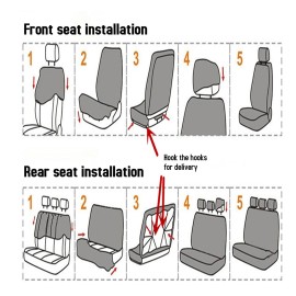 Universal Car Seat Cover Auto Interior Decoration Protectors Full Surround Headrest and Pad Backrest Cover for Car, Truck, Suv, Van