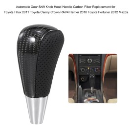 Automatic Gear Shift Knob Head Handle Carbon Fiber Replacement for Toyota Hilux Toyota Camry Crown RAV4 Harrier Toyota Fortuner Mazda