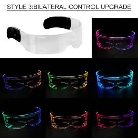 Fullcolor Glowling LED Glasses,7 Colors in One Light Up for Raves, Festivals, Fun, Parties, Sports,Birthday,Costumes,Flashing
