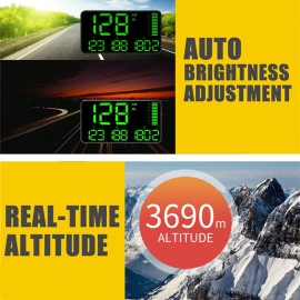 Car Global Position System Speedometer C80 Digital Display Speed Altitude Meter Motorcycle Head-Up Display Car Hud Display