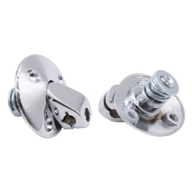 One Pair Sunvisor Support Brackets Kit Chrome with Screws Bushing