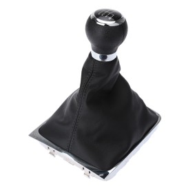 5 Speed Gear Shift Knob Stick Boot Gaiter Frame for VW Passat B6 Black