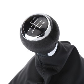 5 Speed Gear Shift Knob Stick Boot Gaiter Frame for VW Passat B6 Black