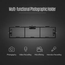 Multi-functional Extension Photography Bracket Cage Holder Rig with Dual Hot Shoe Mount 1/4 Inch Screw Mount Flash Bracket for Video Light Microphone Monitor Phone Clamp Tripod Ballhead Video Shooting Max. Load Capacity 3kg /6.6Lbs