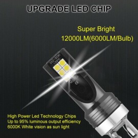 H7 Car LED Fog lights 200W Headlight Bulbs Kit 6000K White Running Light HID Decoder Fog Bulbs