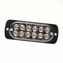 4PCS 12 Strobe LED Amber Hazard Beacon Emergency Flashing Side Marker Light Bars Warning Signal Towing Truck Flashing Lamp