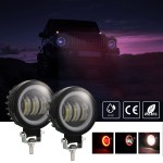 2pcs 4 Inch 30W Fog Light 6000K 12-30V DC 8000LM Waterproof Round LED Angel Eye Light Strip Off-Road Vehicle Marine Work Light Motorcycle Light