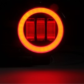 2pcs 4 Inch 30W Fog Light 6000K 12-30V DC 8000LM Waterproof Round LED Angel Eye Light Strip Off-Road Vehicle Marine Work Light Motorcycle Light