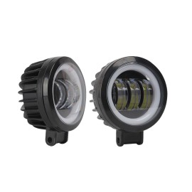 2pcs 4 Inch 30W Fog Light 6000K 12-30V DC 8000LM Waterproof Round LED Angel Eye Light Strip Off-Road Vehicle Marine Work Light Motorcycle Light
