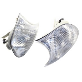 1 Pair Corner Lights Clear Lens White 63126904307 63126904308 Left & Right Replacement for BMW 3 Series E46
