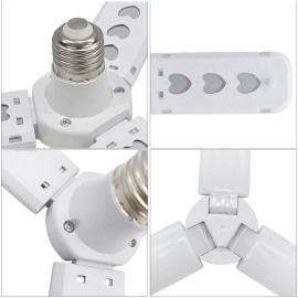 LED Garage Lights- Dimmable Garage Lights Ceiling,  3000LM 6500K E27/E26 LED Garage Ceiling Lights with 3 Adjustable Panels for Garages, Workshop,indoor, outdoor, workshop and warehouse, full Area