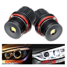 High Power White 6500K 40W/pcs LED Angel Eyes Halo Ring Marker Light Bulb Replacement for BMW E39 E53 E60 E63
