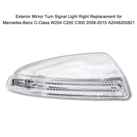 Exterior Mirror Turn Signal Light Right Replacement for Mercedes-Benz C-Class W204 C250 C300 A2048200821