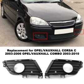 Left and Right Front Bumper Lower Grille Trim Fog Light Hole Pair Set Replacement for OPEL/VAUXHALL CORSA C  OPEL/VAUXHALL COMBO 