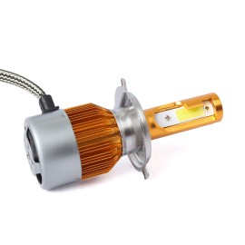 C6 Universal Automobile Headlight Gold Modified Lamp Kit Car LED Conversion COB Bulbs Lamps 6500K White Light