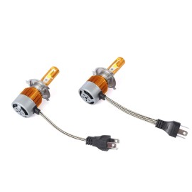 C6 Universal Automobile Headlight Gold Modified Lamp Kit Car LED Conversion COB Bulbs Lamps 6500K White Light