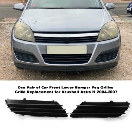 One Pair of Car Front Lower Bumper Fog Grilles Grille Replacement for Vauxhall Astra H