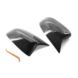 Left & Right Side Mirror Cover One Pair Carbon Fiber Side Door Wing Mirror Cap Covers Rear Mirror Cover Replacement for BMW X3 G01 X4 G02 X5 G05 X6 G06 X7 G07 18-21