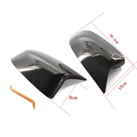 Left & Right Side Mirror Cover One Pair Carbon Fiber Side Door Wing Mirror Cap Covers Rear Mirror Cover Replacement for BMW X3 G01 X4 G02 X5 G05 X6 G06 X7 G07 18-21