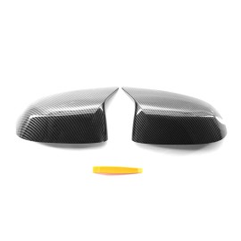 Left & Right Side Mirror Cover One Pair Carbon Fiber Side Door Wing Mirror Cap Covers Rear Mirror Cover Replacement for BMW X3 G01 X4 G02 X5 G05 X6 G06 X7 G07 18-21