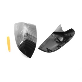 Left & Right Side Mirror Cover One Pair Carbon Fiber Side Door Wing Mirror Cap Covers Rear Mirror Cover Replacement for BMW X3 G01 X4 G02 X5 G05 X6 G06 X7 G07 18-21