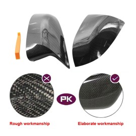 Left & Right Side Mirror Cover One Pair Carbon Fiber Side Door Wing Mirror Cap Covers Rear Mirror Cover Replacement for BMW X3 G01 X4 G02 X5 G05 X6 G06 X7 G07 18-21
