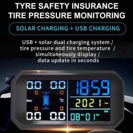 Wireless Tire Pressure Monitoring System External Tire Pressure Monitor for Cars Colorful Screen