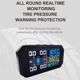 Wireless Tire Pressure Monitoring System External Tire Pressure Monitor for Cars Colorful Screen