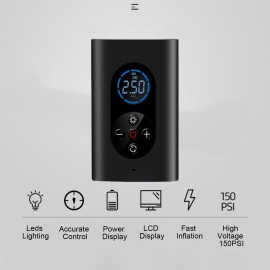 Electric Tire Inflator Mini Cordlessly Portable Car Air Compressor Rechargeable Digital Display Air Pump for Vehicles Tires/Ball/Swim Rings