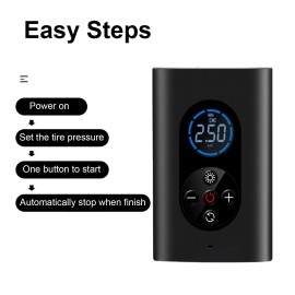 Electric Tire Inflator Mini Cordlessly Portable Car Air Compressor Rechargeable Digital Display Air Pump for Vehicles Tires/Ball/Swim Rings