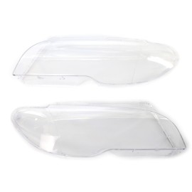 One Pair Transparent Plastic Headlight Covers Left & Right Headlamp Covers Replacement for BMW E46 3-Series 2 Doors Coupe 03-06