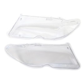 One Pair Transparent Plastic Headlight Covers Left & Right Headlamp Covers Replacement for BMW E46 3-Series 2 Doors Coupe 03-06