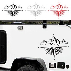 Mountain Compass Stickers, Decal for Car Hood Auto Body Side Door Compass Waterproof Stickers, Vinyl Stripe Decal Sticker for Truck SUV Off-Road Vehicles