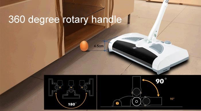 W - S018 2 in 1 Swivel Cordless Electric Robot Cleaner Drag Sweeping All-in-one Machine Automatic Mop- Milk white Chinese Plug