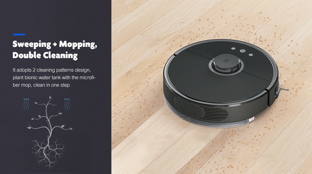 Roborock S55 Smart Robotic Vacuum Cleaner Intelligent Household Sweeper- Black