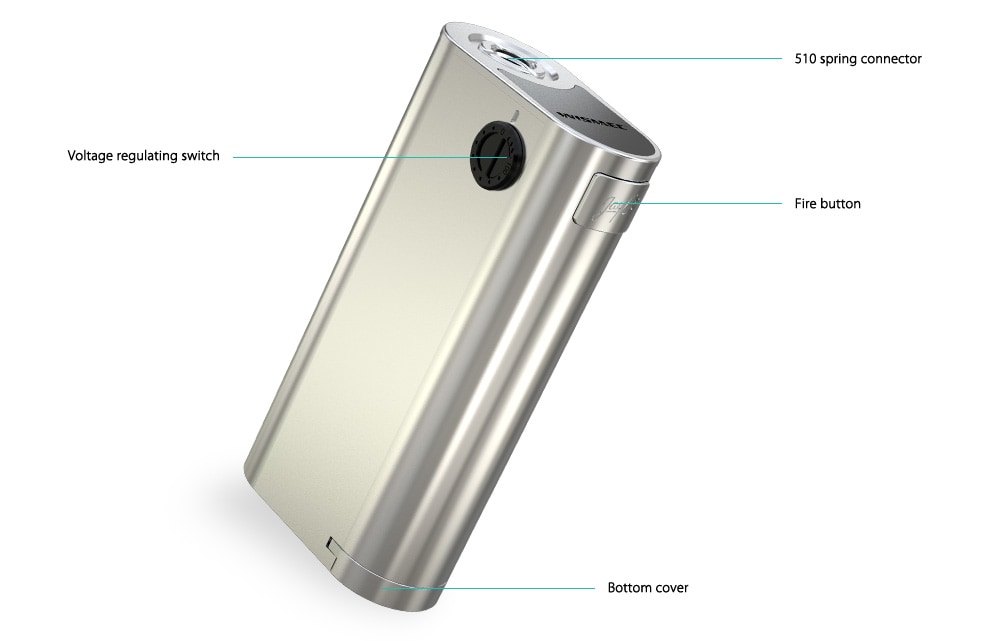 Original Wismec Cricket II - 25 Vapor Mod with 2V - 6V / Multiple Circuit Protection Systems for E Cigarette- Silver