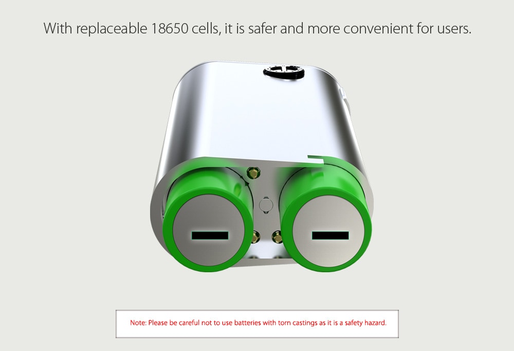 Original Wismec Cricket II - 25 Vapor Mod with 2V - 6V / Multiple Circuit Protection Systems for E Cigarette- Silver