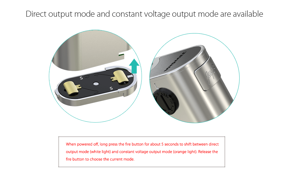 Original Wismec Cricket II - 25 Vapor Mod with 2V - 6V / Multiple Circuit Protection Systems for E Cigarette- Silver