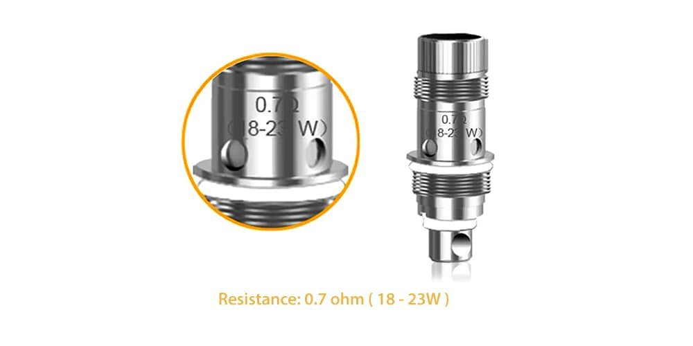 Original Aspire Nautilus 2 0.7 ohm Coils for E Cigarette（5pcs）- Silver