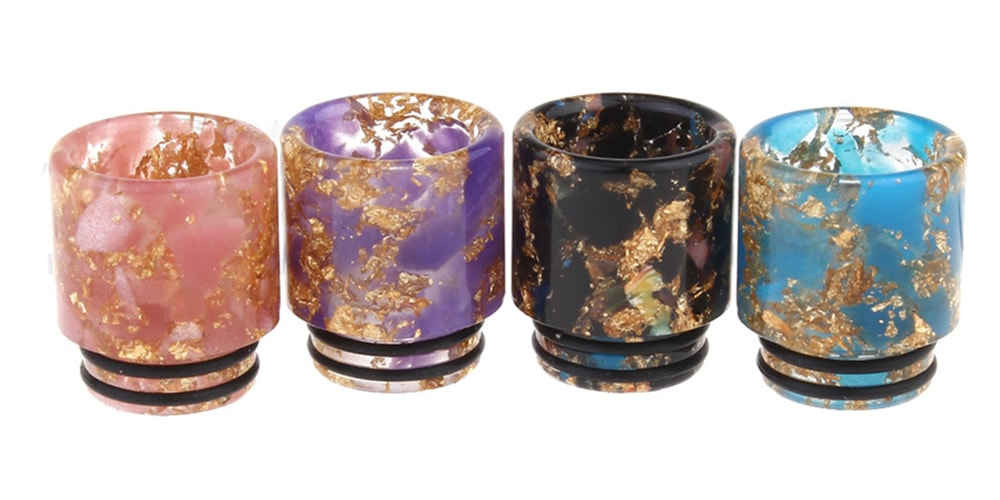 YUHETEC 810 Resin drip tip with golden spots  16x18mm 1PCS- Black