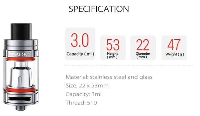 Original SMOK TFV8 BABY BEAST Clearomizer with 3ml / 0.4 ohm Q2 Dual Coil / 0.15 ohm T8 Octuple Coil for E Cigarette- Golden