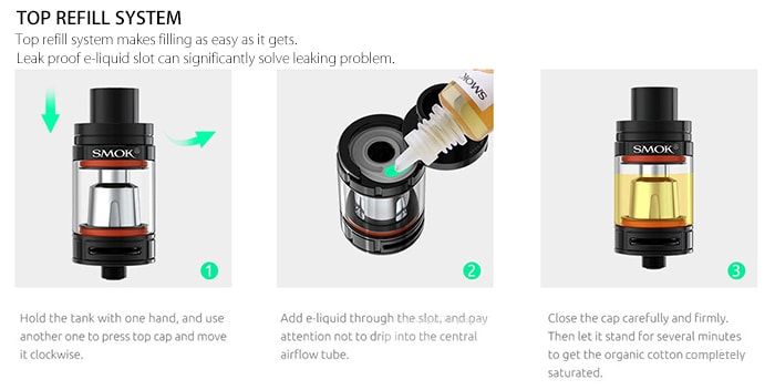 Original SMOK TFV8 BABY BEAST Clearomizer with 3ml / 0.4 ohm Q2 Dual Coil / 0.15 ohm T8 Octuple Coil for E Cigarette- Golden