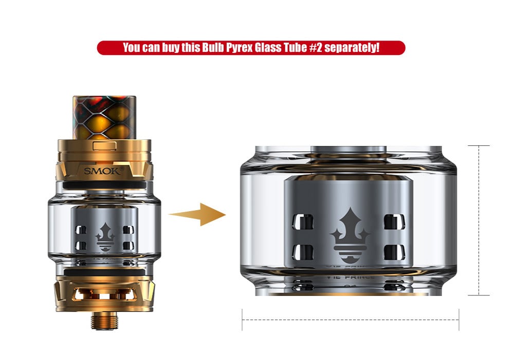 Smok TFV12 Prince Tank with 8ml Capacity / Bottom Adjustable Airflow for E Cigarette- Green