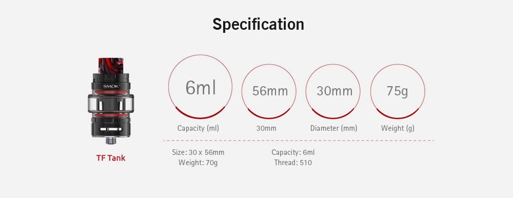 SMOK TF2019 Tank Atomizer 6ml- Sun Yellow