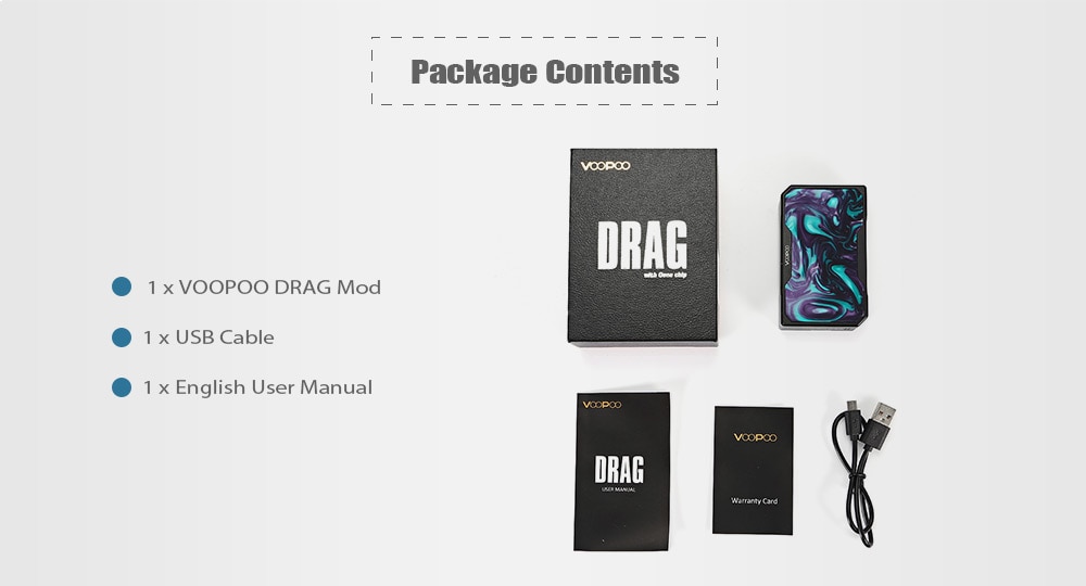 VOOPOO DRAG 157W TC Box Mod with 0 - 7.5V / 200 - 600F / Upgradeable Firmware for E Cigarette- Blue and Red