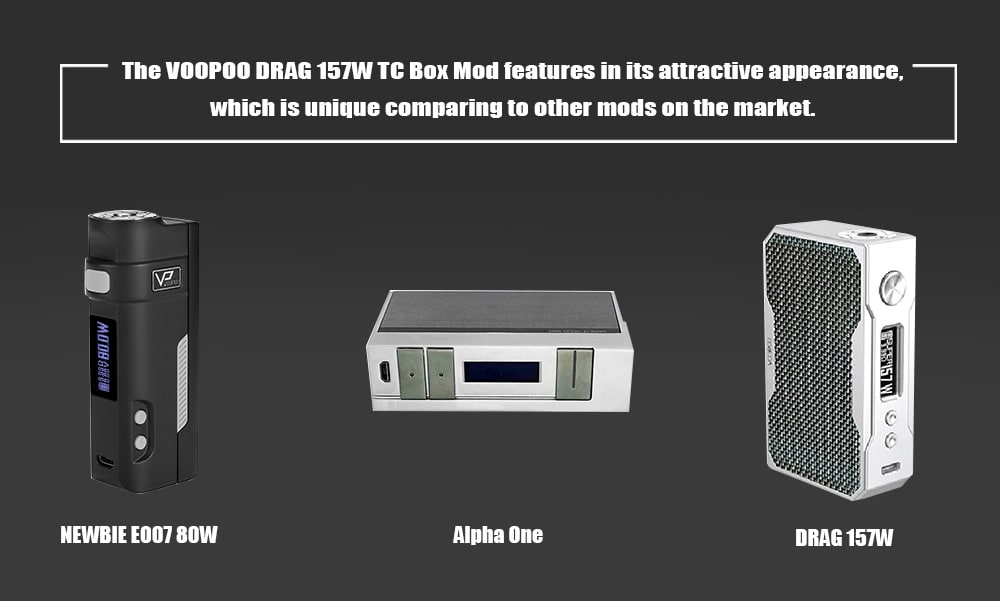 VOOPOO DRAG 157W TC Box Mod with 0 - 7.5V / 200 - 600F / Upgradeable Firmware for E Cigarette- Blue and Red