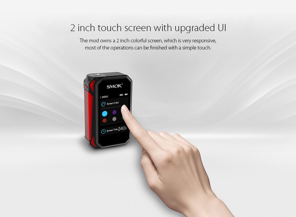 Original SMOK G - PRIV 2 Mod with 1 - 230W / 200 - 600F / 100 - 315C for E Cigarette- Golden