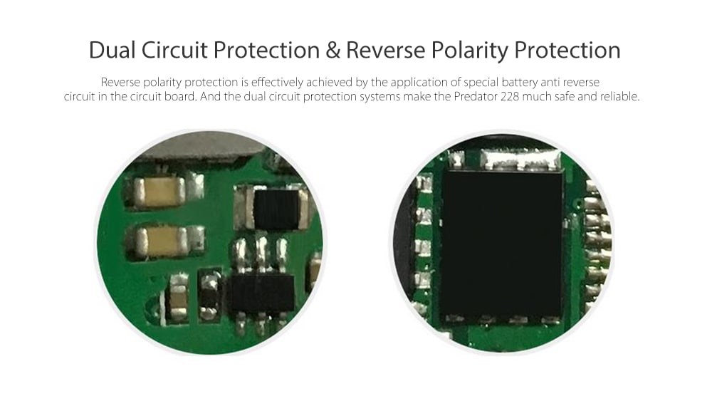 Original WISMEC PREDATOR 228 Box Mod with 1 - 228W / 200 - 600F / 100 - 315C / 0.5 - 9V for E Cigarette- Red