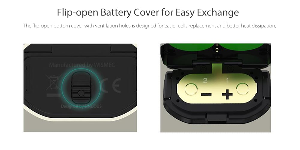 Original WISMEC PREDATOR 228 Box Mod with 1 - 228W / 200 - 600F / 100 - 315C / 0.5 - 9V for E Cigarette- Red